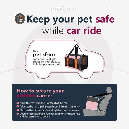 Easy Top Load Large Cat Carrier for Large and Medium Cats, Small Dogs. Easy to get cat in, Carry, Storage, Clean and Escape Proof, Pink