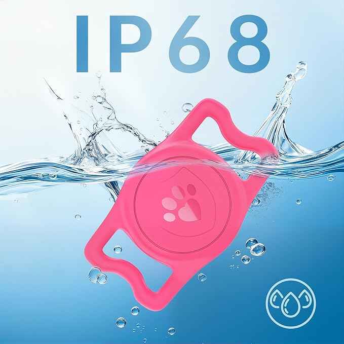 for Airtag Dog Collar Holder – IP68 Waterproof Dog Air Tag Holder for Dog Collar, Anti-Lost & Durable Silicone Case, Compatible with Apple AirTags (Rose Red)