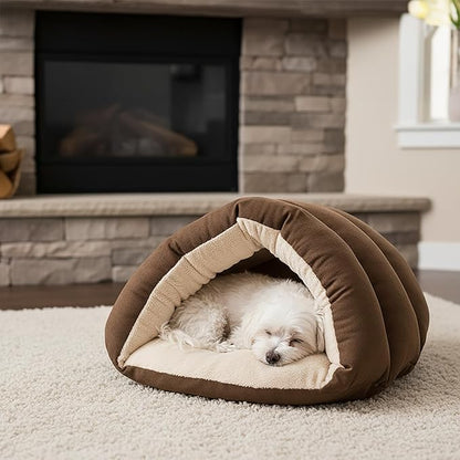 SPOT Sleep Zone Cuddle Cave Pet Bed | Soft, Plush Interior for Cats and Small Dog Breeds | Attractive and Durable Faux Suede Exterior | Machine Washable | Pet Safe