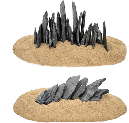 Natural Slate Stone Rocks 2 to 6 inch Aquariums Stone for Aquascaping,Terrariums,Reptile Enclosures,Paludariums, and Gardens-10lb