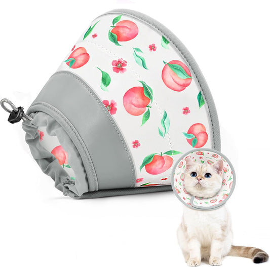 Cat Cone Collar Soft to Stop Licking, Adjustable, Foldable Lightweight Kitten Cones After Surgery Recovery for Cats & Kittens, Cat Cone Alternative (PinkWhite, M)