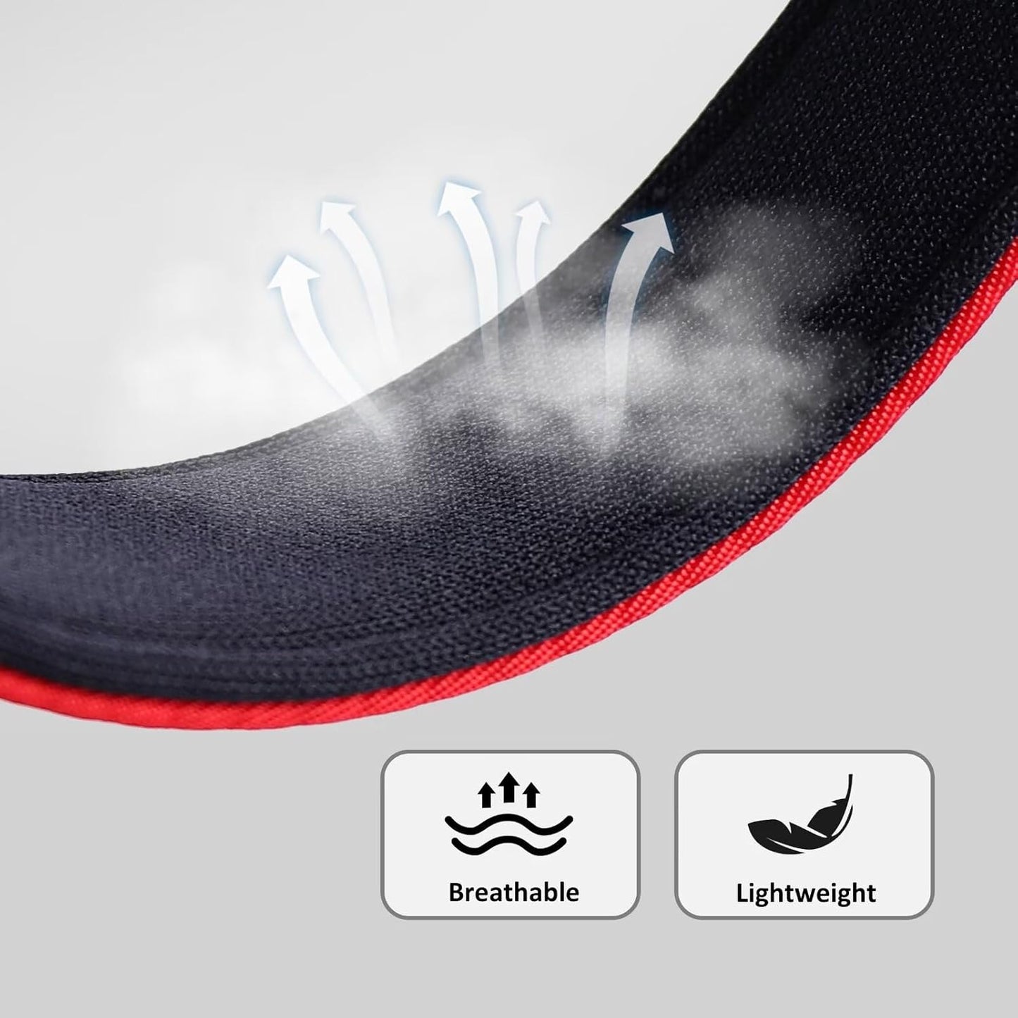 Didog Soft Padded Dog Collar for Large Dogs, Colorful and Durable Pet Collar with Quick Release Buckle, Light and Breathable for Daily Walking, Red, L