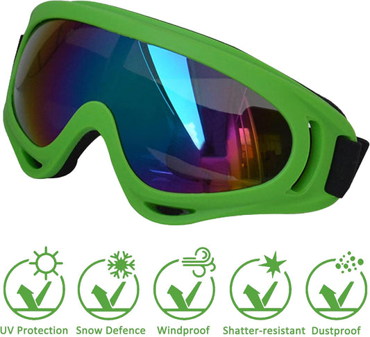 Large Dog Sunglasses With Adjustable Strap UV Protection, Windproof Puppy Eyewear, Suitable for Medium-Large Pets, Eyes Protection, Soft Goggles (Green Frame)