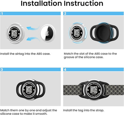 Waterproof AirTag Dog Collar Holder for Apple AirTag QR Code