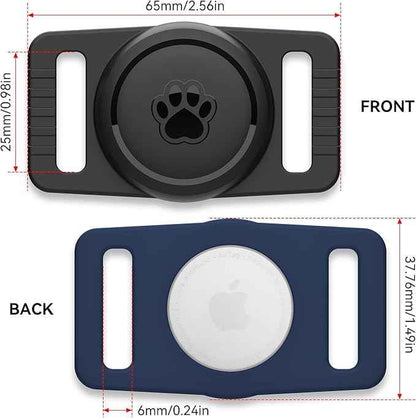 for Airtag Dog Collar Holder 2 Pack,Waterproof Dog Collar Holder for Apple AirTag(Gen 1 & 2),Silicone Air Tags Case for Dog Collars(Navy&Black)