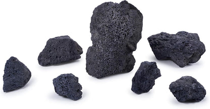 LANDEN Black Lava Stones (16lbs,3~10inch,11pcs) for Aquascaping Terrariums, Paludarium, Vivariums, Reptile and Amphibian Enclosures