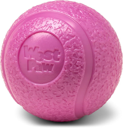 WEST PAW Boundr Ball Dog Fetch Toy – Bouncing Toys for Dogs, Fetch, Catch, Chewing, Play – Floatable, Recyclable Balls – Small Hot Pink/Aqua Blue 2-Pack