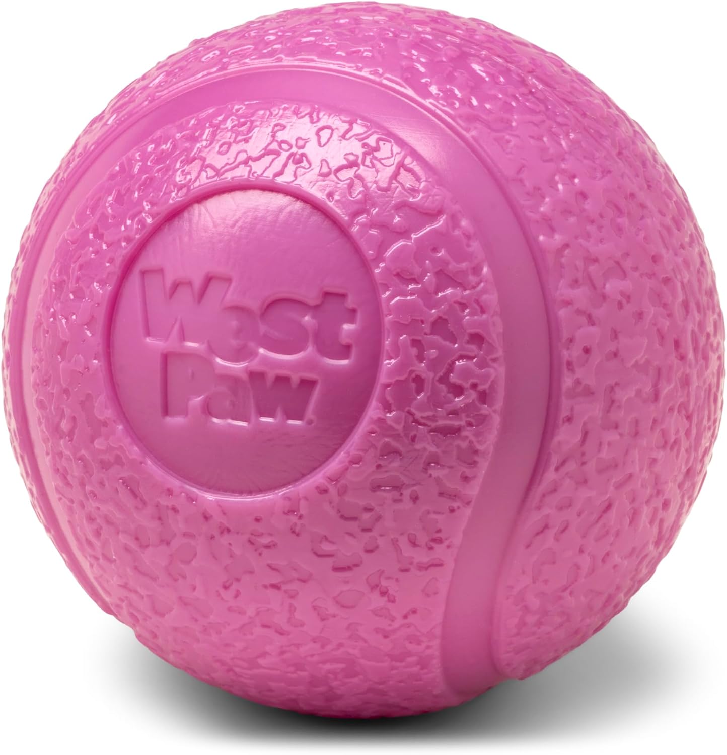 WEST PAW Boundr Ball Dog Fetch Toy – Bouncing Toys for Dogs, Fetch, Catch, Chewing, Play – Floatable, Recyclable Balls – Small Dandelion Yellow/Hot Pink 2-Pack