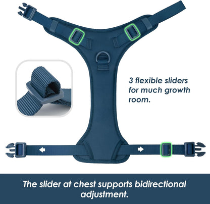 No Pull Dog Harness, Puppy Vest with Front Clip for Small Medium Large Sized Dog(Prussian Blue,XL)