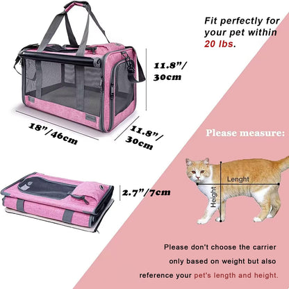 Pet Carrier for Large and Medium Cats, Soft-Sided Pet Carrier for Big Medium Cats and Puppy Dog Carriers Cat Carriers, Pet Privacy Protection Travel Carrier - Pawvie