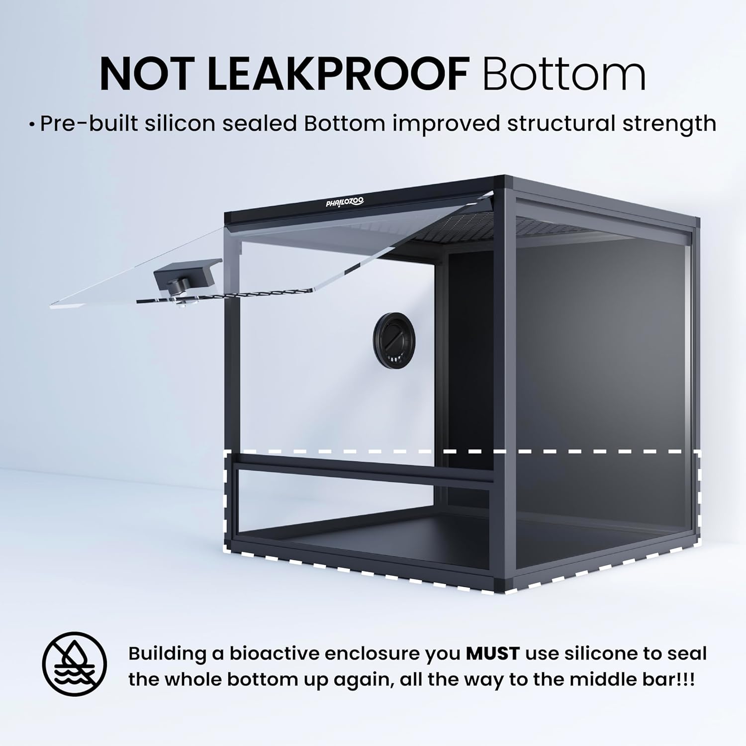 MagicCube 18'' x 18'' x 18'' Reptile Tank with Lock, 24 Gallon Reptile Terrarium with Flip-Up Tempered Glass Door, Top Screen Ventilation for Leopard Gecko - Bottom Not Leakproof - Pawvie