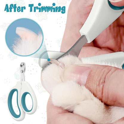 Cat Nail Clipper, Durable Stainless Steel Cat Nail Trimmer with Sharp Blade and Anti-Slip Handle, Professional Small Animal Claw Clippers for Cats Kittens Dogs Rabbits Guinea Pigs