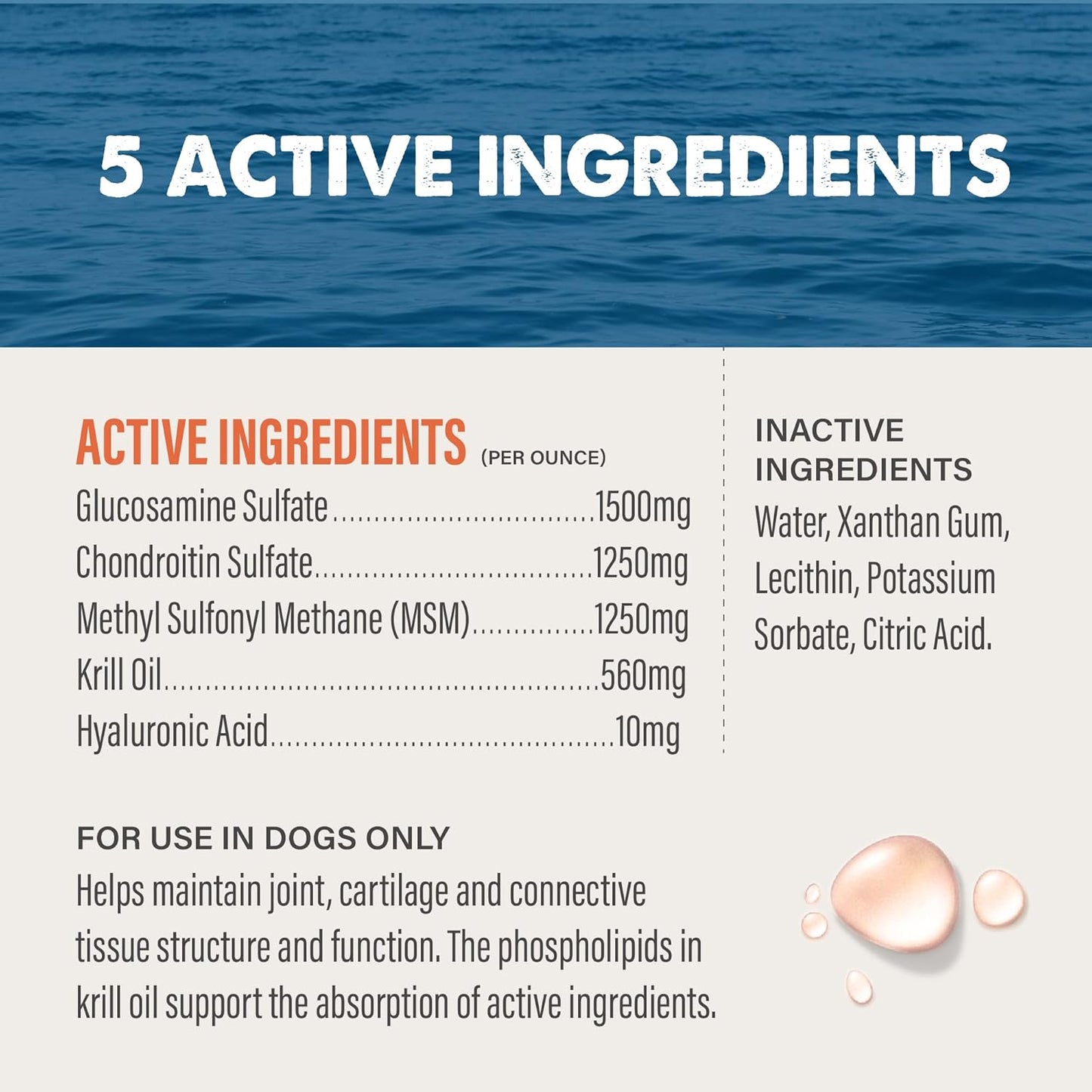 Grizzly Joint Aid for Dogs Liquid Hip and Joint Support (Extra Strength), 32 fl oz