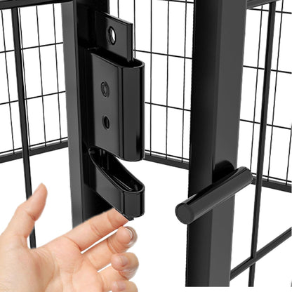 Dog Playpen, Outdoor Dog Fence, 6 Panels, 40" H Dog Pen for Large/Medium/Small Dogs, Heavy Duty Metal Pet Fence with Gate, Portable Dog Fence for RV Camping and Yard (Black)