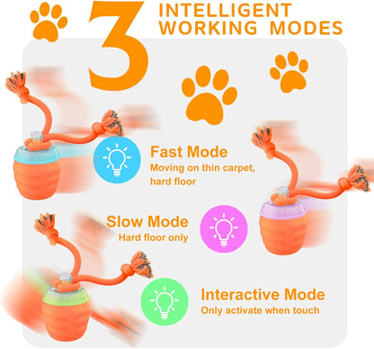 Interactive Dog Toys - [2025 Newly Upgraded] Motion Activated Ball for Small/Medium/Large Dogs, Automatic Moving Dog Toy Wicked Ball for Boredom & Training, Music, USB Rechargeable (Orange)