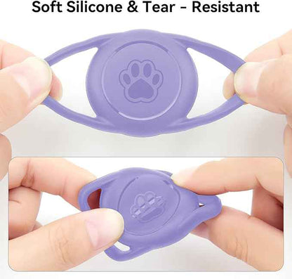 2 Pack for Airtag Dog Collar Holder,IPX8 Waterproof for air Tags-2 Pack,for Apple GPS Tracker Accessories丨Compatible with Apple AirTags丨Fits≤ 1.2" Width Collar for Dog cat Pets（Purple）