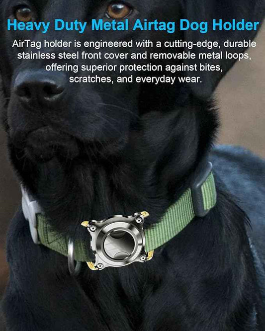 Airtag Holder for Dog Collar - Waterproof with Metal Cover, Removable Loop, Chew Proof, Compact Size (1 Pack Black, S (Width2.5cm/ Thick2.3mm))