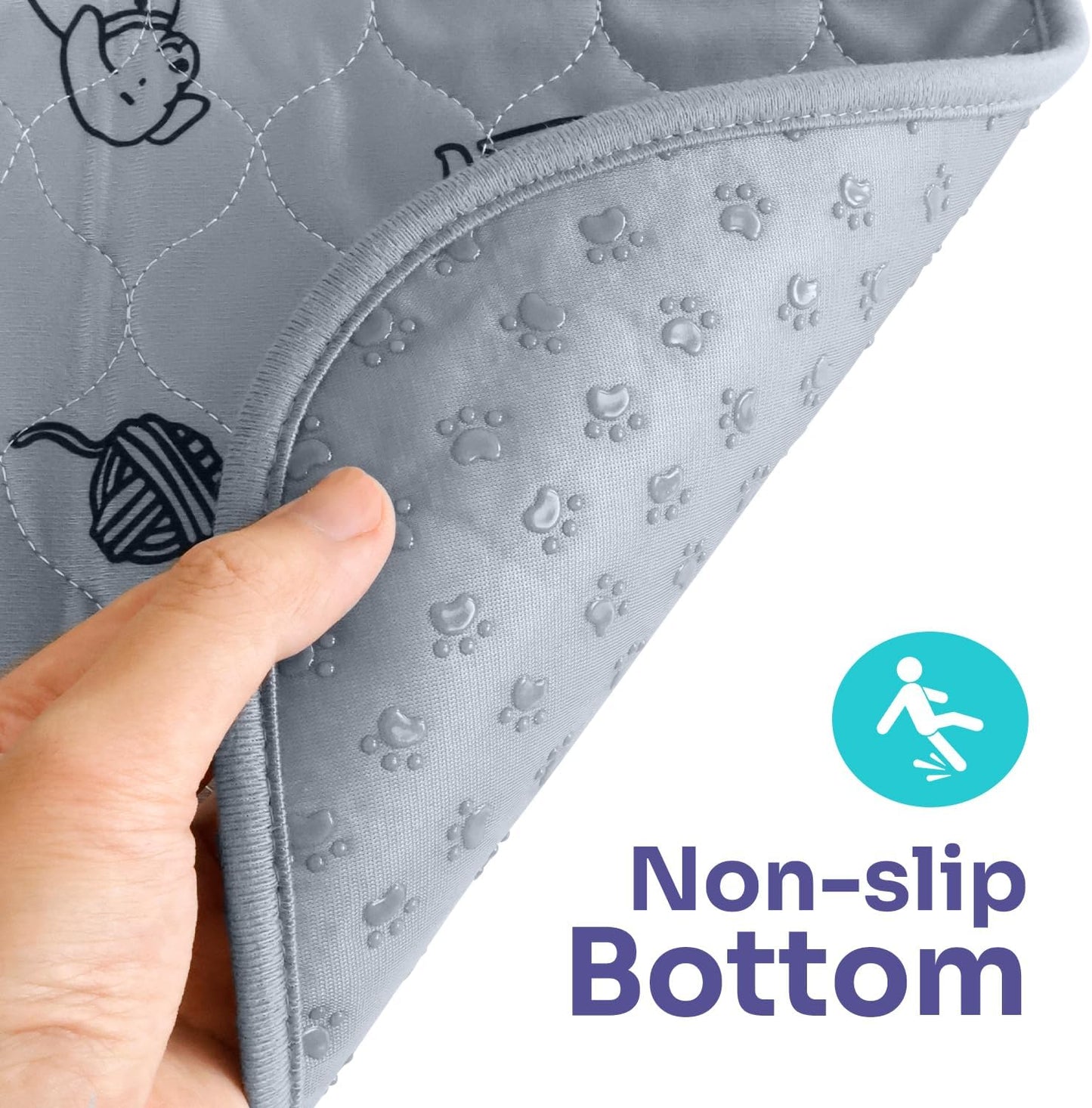 Washable Pee Pads for Dogs 2 Pack, 34" x 36" Reusable Puppy Training Pads Heavy Absorbency Dog Playpen Mats Waterproof with Non-Slip Bottom for Playpen, Crate, Potty, Whelping