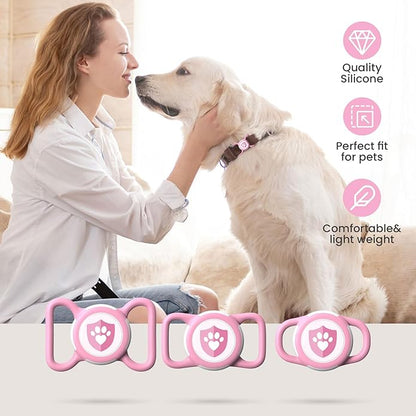 Waterproof AirTag Dog Collar Holder for Apple AirTag QR Code