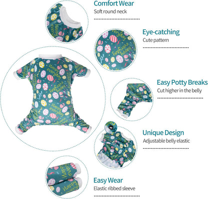 CuteBone Dog Easter Pajamas Puppy Onesies Small Dogs Soft Pjs Coat Cat Apparel Comfy Pet Clothes Outfit Doggie Bodysuit P277L