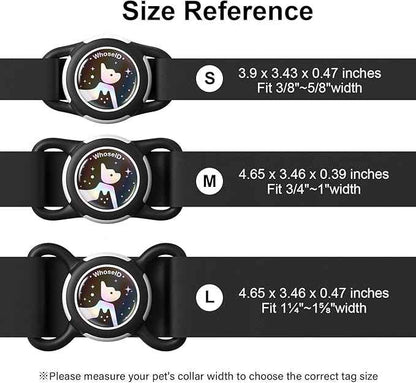 Waterproof Airtag Dog Collar Holder, Silicone & ABS Airtag Holder for Dog & Cat Collars, Ultra-Durable, Lightweight and Protective Airtag Case (Black&Pink-1, Small)