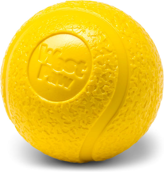 WEST PAW Boundr Ball Dog Fetch Toy – Bouncing Toys for Dogs, Fetch, Catch, Chewing, Play – Floatable, Recyclable Balls – Small Dandelion Yellow/Hot Pink 2-Pack