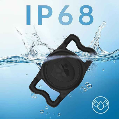 for Airtag Dog Collar Holder – IP68 Waterproof Dog Air Tag Holder for Dog Collar, Anti-Lost & Durable Silicone Case, Compatible with Apple AirTags (Black)