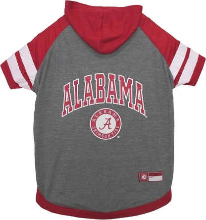 NCAA Alabama Crimson Tide Hoodie for Dogs & Cats, Medium Collegiate Licensed Dog Hoody Tee Shirt. Sports Hoody T-Shirt for Pets. College Sporty Dog Hoodie Shirt.