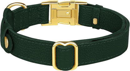 Leather Airtag Dog Collar - Soft Tracking Dog Collar with Apple AirTag Holder and Metal Buckle - Safety GPS Pet Collars for Small Medium Large Dogs Puppy Pink Red (Green, XS, 9"-12" Neck Fit)