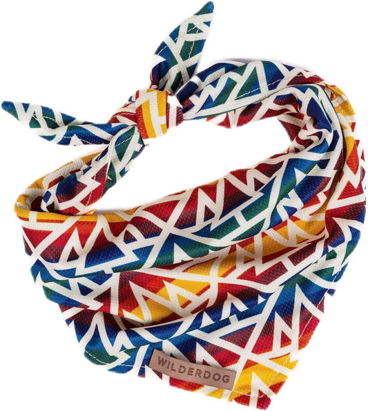 Wilderdog Dog Bandana with Lightweight Quick Drying Poly-Blend Mesh Material in Rainbow