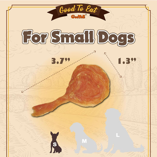 Gootoe Turkey Tendons for Dogs –All-Natural, Hypoallergenic Dog Treats, Rawhide Alternative, Long Lasting Puppy Chews, Healthy Dog Treats for Small Breeds, Lollipop (S), 5 Count Pack