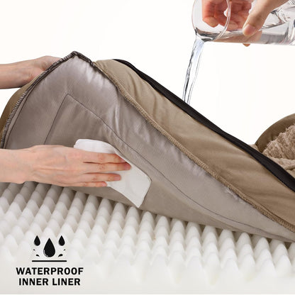 INVENHO Orthopedic Large Dog Bed, Washable Waterproof, Egg-Crate Foam Dog Couch Bed with Washable Removable Cover, Waterproof Lining and Nonskid Bottom