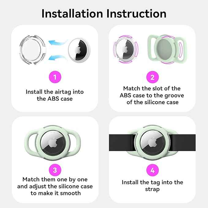 Waterproof Airtag Dog Collar Holder, Silicone & ABS Airtag Holder for Dog & Cat Collars, Ultra-Durable, Lightweight and Protective Airtag Case (Luminous, Regular)