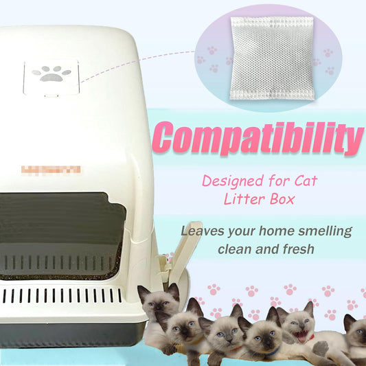 12 Pack Universal Odor Eliminator for Hooded Cat Litter Box, Natural Activated Charcoal Filters Refills, Cat Toilet Odor Control Replacement for Automatic Litter Box