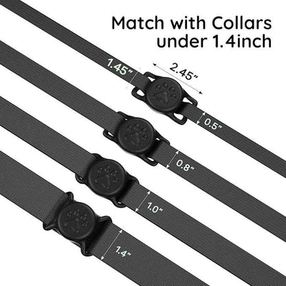 for Airtag Dog Collar Holder, Dog Airtag Holder Waterproof, Lightweight & Soft Silicone Air Tag Case for Pet Collars, Works with Multiple Tracker Tag Products (Black1, 1 Pack)