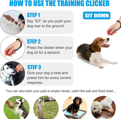 Diyife Dog Clicker for Training, 2 Pack Dog Training Clicker, Clicker Dog Training with Wrist Strap, Pet Training Clicker, Perfect for Dog Cat Puppies Behavioral Training (Red and Yellow)