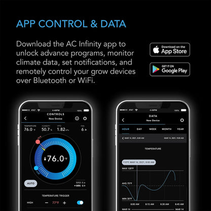AC Infinity Controller 69 PRO+, Smart Environmental Controller 8-Port with Temp, Humidity, VPD, Timer, Cycle, Schedule Controls, for Grow Tent Cooling Ventilation Lighting (Bluetooth + WiFi, 8-Port)