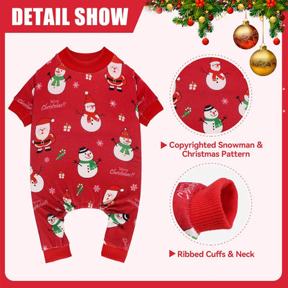 Dog Christmas Pajamas Snowman Pet Clothes Costumes Pjs Stretchy Funny Pet Outfit Dog Pajamas for Large Dogs(XL)
