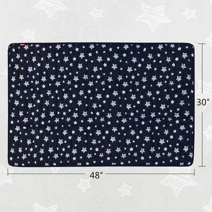 Dog Crate Mat (48" X 30"), Soft Dog Bed Mat with Cute Prints, Personalized Crate Pad, Anti-Slip Bottom, Machine Washable Kennel Pad, Black
