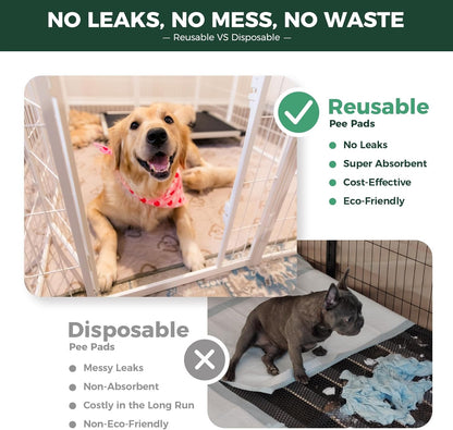 FXW Washable Pee Pads for Dogs, Puppy Pads with Super Absorbent, Specifically Designed for FXW Rollick/Homeplus 32/40/45inch 6 Panels Dog Playpen, 35" Hexagon, Khaki, 1 Pack