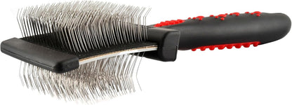 Jeffers Pet Double Sided Grooming Slicker Brush for Dogs, Cats, Puppies – Flexible Head with Stainless Steel Pins – Detangler Tool for Mats, Loose Fur, Shedding – Home or Professional Use - Small