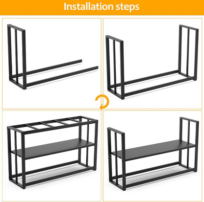 Akenow 55-75 Gallon Fish Tank Stand with Storage Shelf, 48.5 x14.9 x 29.2 Inch Aquarium Stand, Turtle Tank, Reptile Terrariums and Breeder Tank Stand,980LBS Capacity, Black