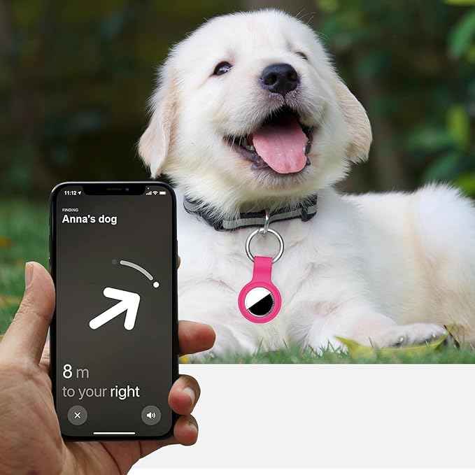 Case for AirTag 2nd Gen (2026) & 1st Gen, Silicone Holder Keychain Key Ring, Protective Cover for Apple for Air Tags, GPS Finder Accessories for Bags, Pets, Kids, Luggage, Hot Pink