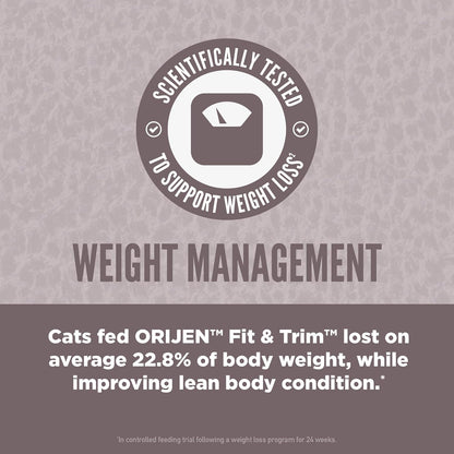 ORIJEN Fit & Trim Grain Free High Protein Premium Dry Cat Food 12lb Bag