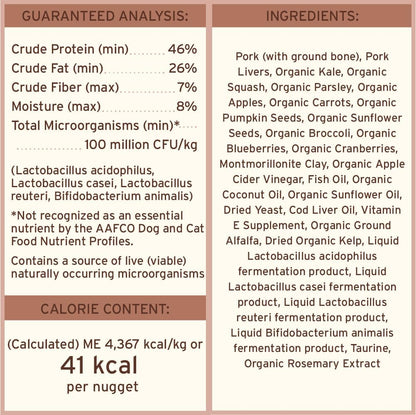 Primal Freeze Dried Raw Dog Food Nuggets, Pork, Complete & Balanced Meal, Also Use as Topper or Treat, Premium, Healthy, Grain Free, High Protein Raw Dog Food, 14 oz