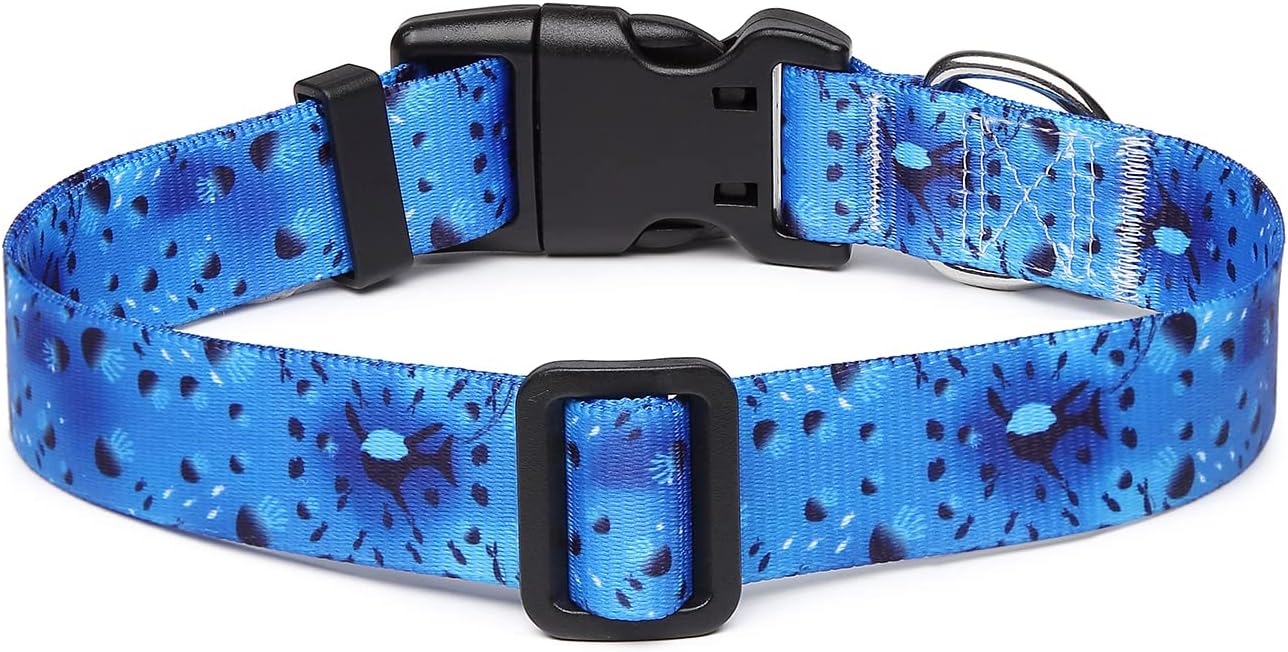 Mercano Adjustable Dog Collar - Special Design Patterns, Soft Nylon Comfortable Durable Pet Collar for Small Medium Large Dogs (XS, Blue Ocean)