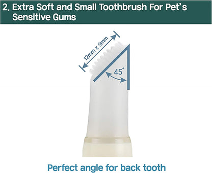 Cat Toothbrush & Toothpaste Kit – Flavor-Free Dental Gel for Cats – Finger Brush & Handle for Daily Oral Care – Plaque & Tartar Cleaning for Kittens and Adult Cats (2 Pack, 2 Count)