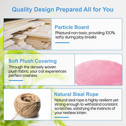 FDW Cat Tree 54in Cat Tower Multi-Level Durable Cat Scratching Post & Cozy Fun Cat Jumping Platform Space Saving Cat Condo Pet Play House for Indoor Cats,Pink