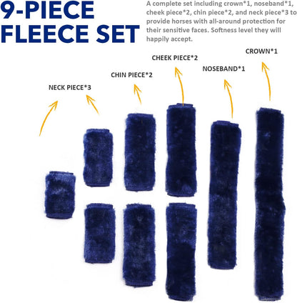 Harrison Howard Horse Halter Fleece Cover Set 9 Pieces
