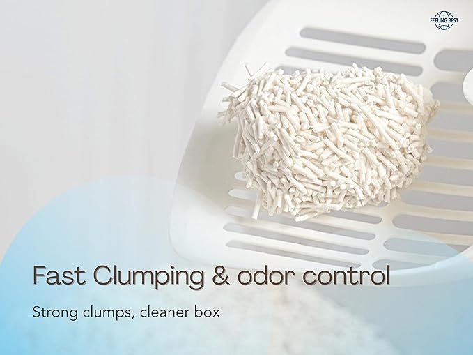 Tofu Cat Litter 11.2LB(5.6LB*2) Fast Clumping, Dust-Free,100% Natrual Raw Materials,Flushable,Ultra Absorbent and Fast Drying,Solubility in Water,Really Dust-Free,Less Scattering